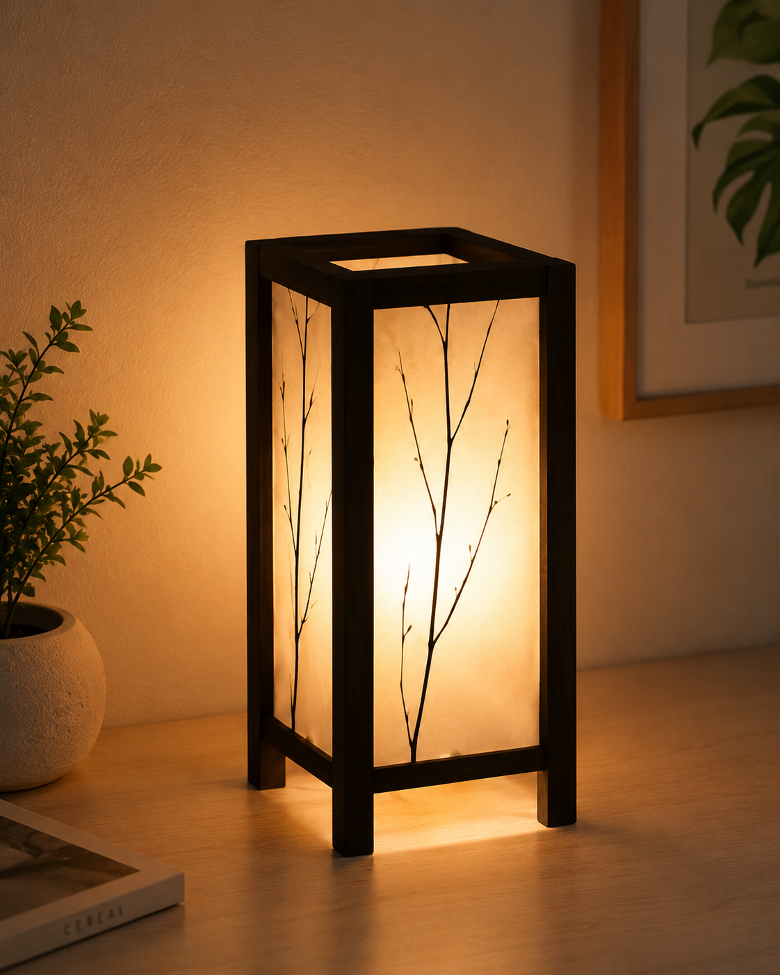 Elegant Wooden Lantern Lamp