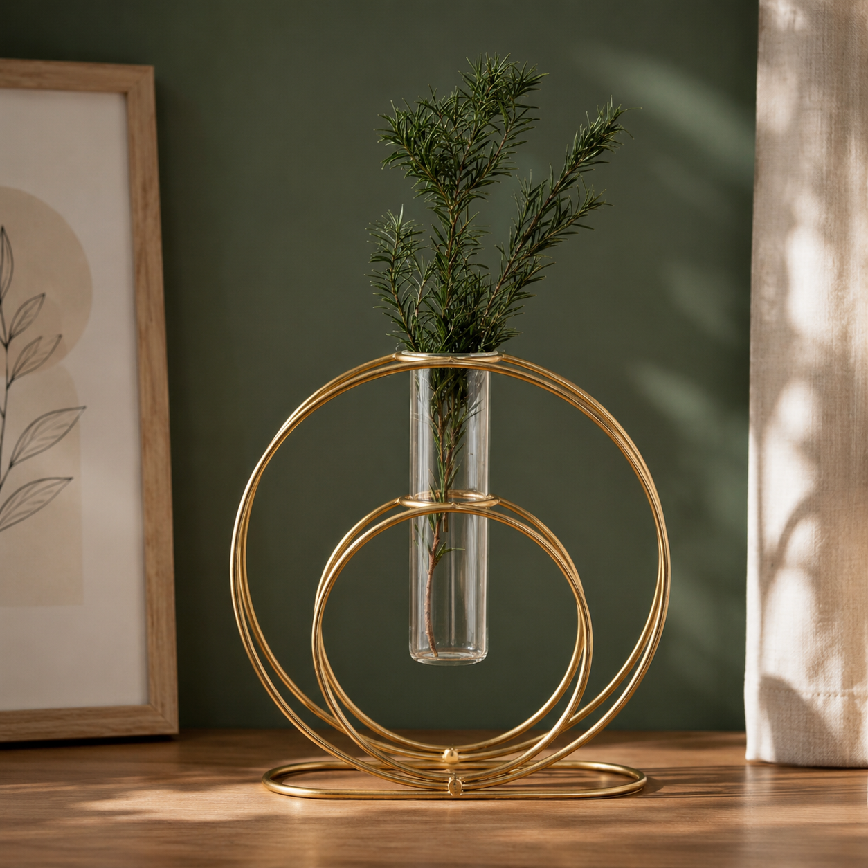 Elegant Gold Ring Plant Holder