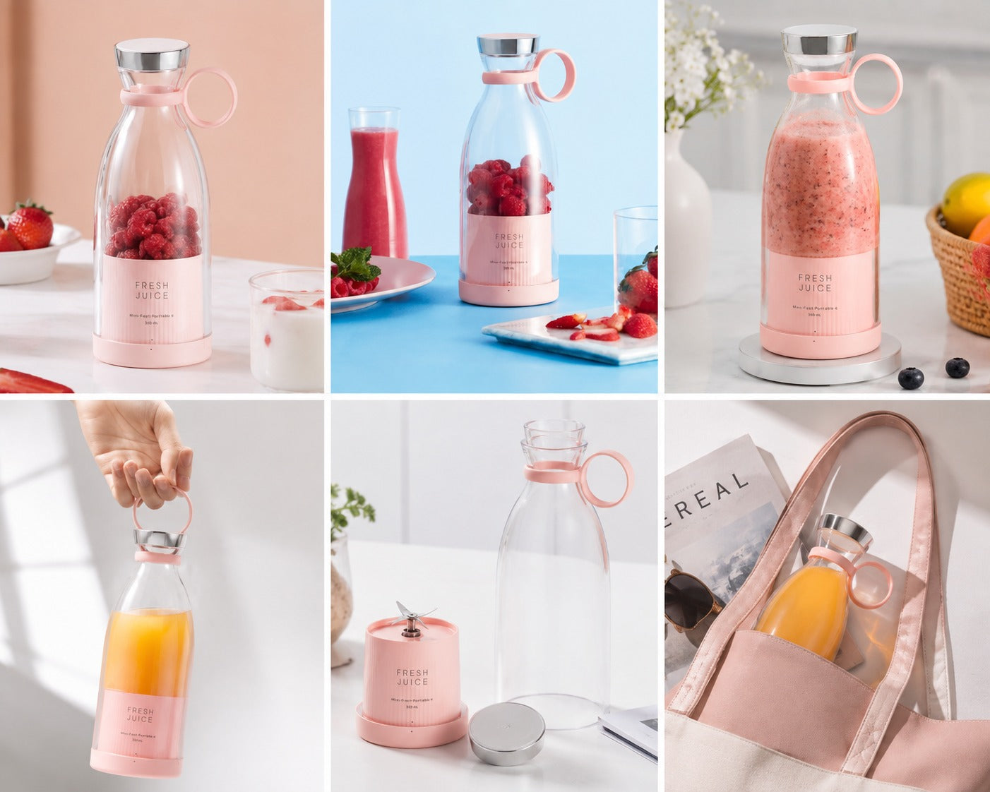 Fresh Juice Portable USB Rechargeable Blender Bottle (random color)