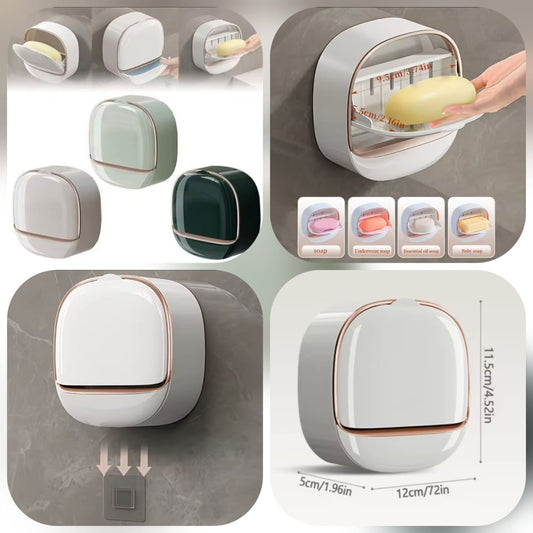 Wall-Mounted Self-Draining Soap Holder (random color)
