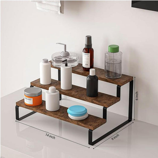 3-Tier Wooden Countertop Display Shelf