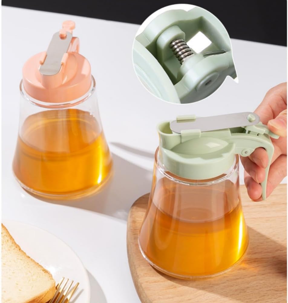Leakproof Glass Oil Dispenser Bottle with Automatic Flip Lid