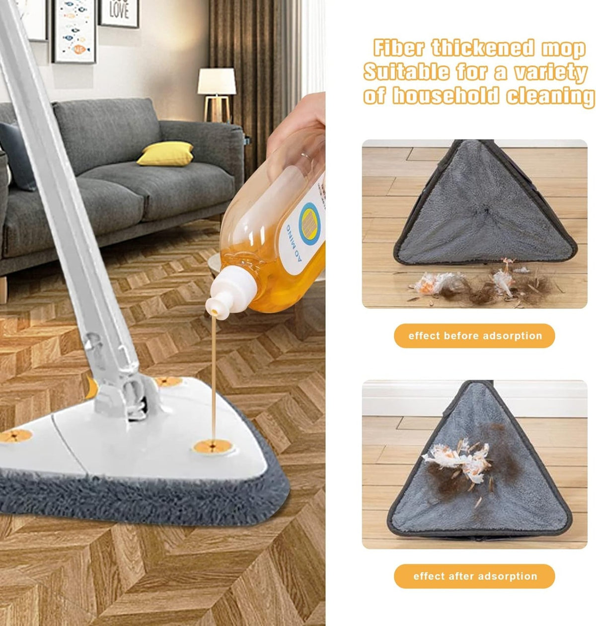 360° Triangle Rotating Cleaning Mop