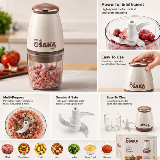 OSAKA Electric Food Chopper – Multi-Purpose Meat & Vegetable Grinder