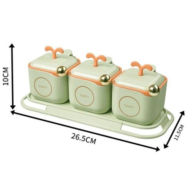 Premium 2-in-1 Airtight Seasoning Storage Box with Spoon