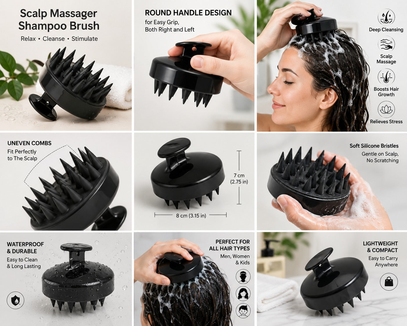 Silicone Scalp Massager Shampoo Brush