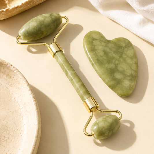 Natural Jade Roller & Gua Sha Set – for Glowing Skin